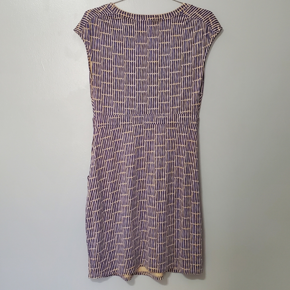 Boden Blue and Tan Dress Womens Size 12 - Picture 7 of 7